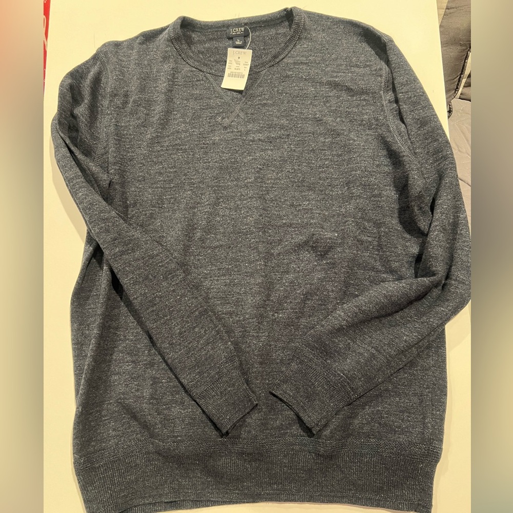 NWT J. Crew Men's Charcoal V-Neck Sweater
